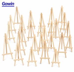 Wholesale mini wooden easels manufactured by Gowin for gift stores, craft retailers and OEM brands.