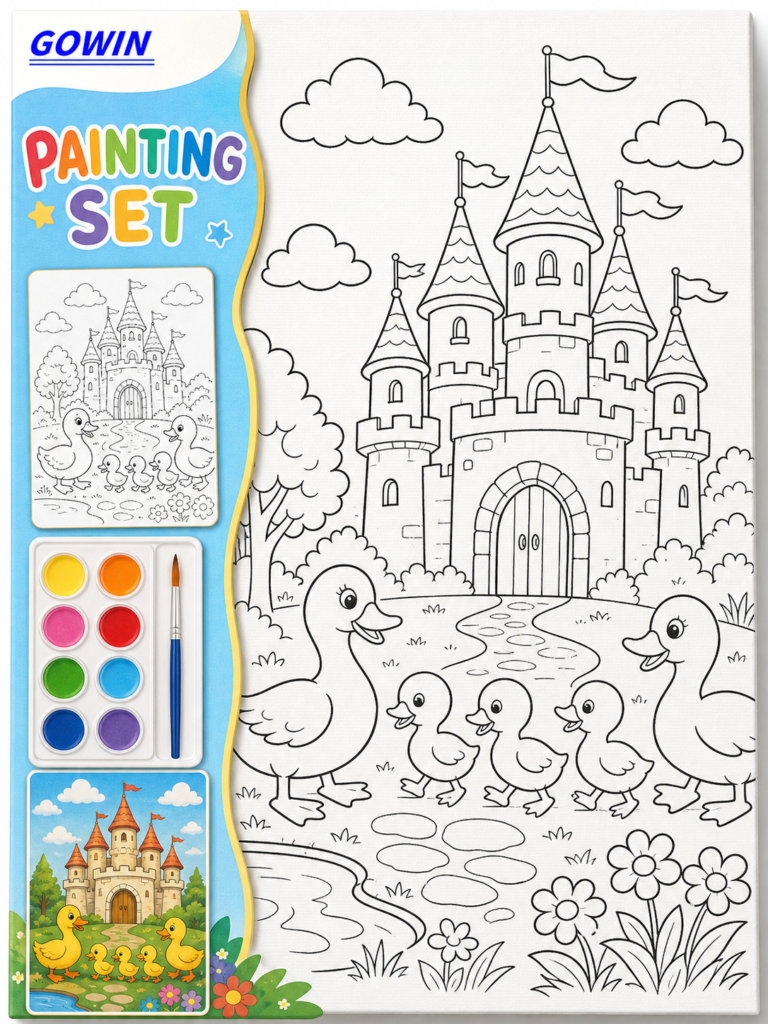 Paint by number canvas for educational kits and beginner art activities