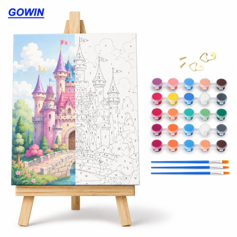 Paint by number canvas for gift sets and craft products