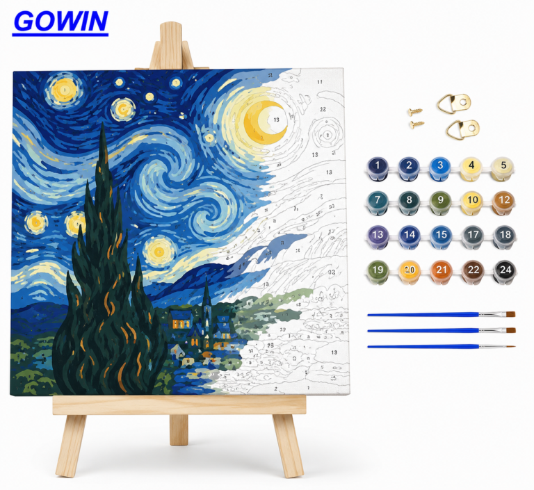 Paint by number canvas for museum gift shop craft products