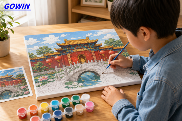 Paint by number canvas for tourist souvenir products