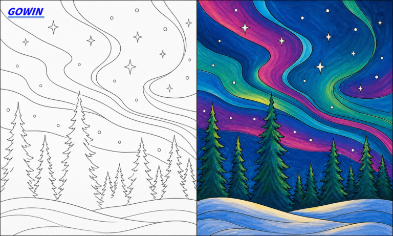 Paint by number pre-drawn canvas rolls for DIY painting kits