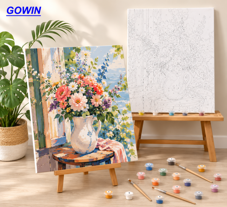 Poly-cotton and polyester paint by number canvas materials