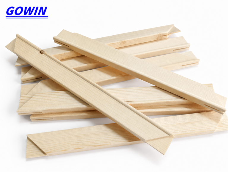 Standard wooden stretcher bars for canvas frames