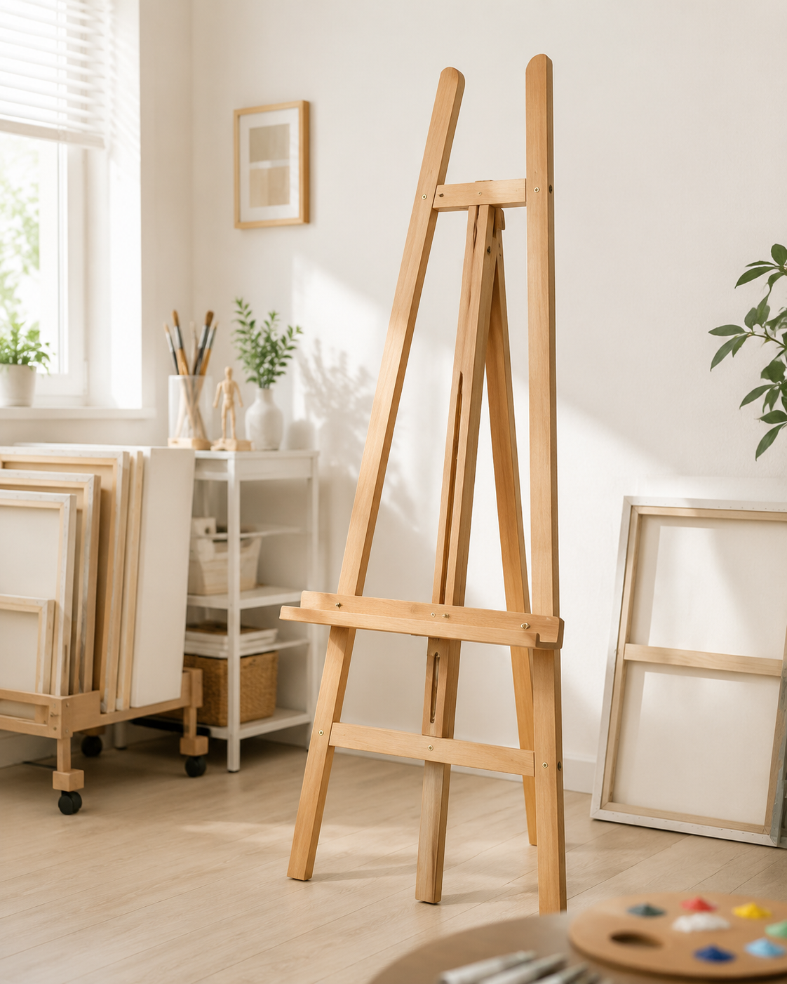 Wooden easels for studio display tabletop and mini easel applications